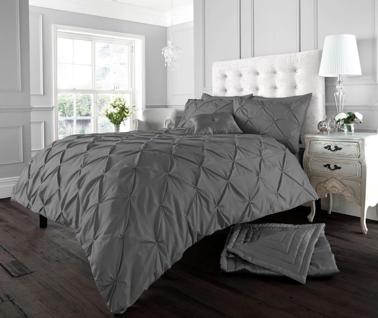 Pintuck Bedding Set Duvet Cover Single Double Super King Size Quilt Quilt Ruched