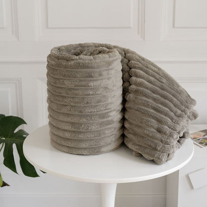 Chunky Cord Ribbed Throw Over Fleece Cosy Warm Soft Large Sofa Bed Sette Blanket