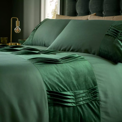 RIVIE Duvet Cover Set Velvet Stripe Signature Quilt Covers Bedding Set All Sizes