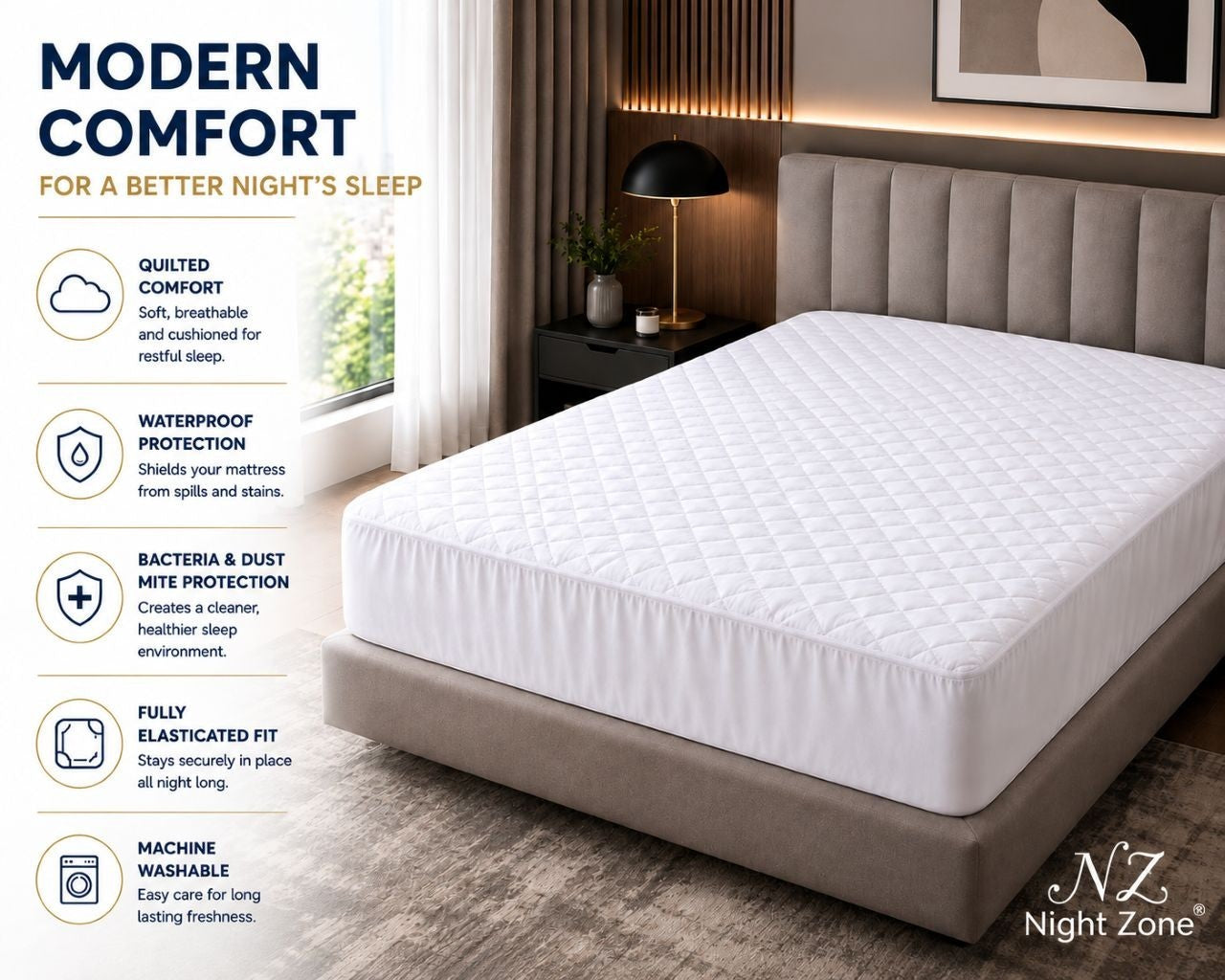 Waterproof Microfibre Mattress Protector Extra Deep Quilted Fitted Bed Cover Pad