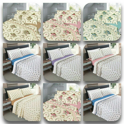 Rose Bud and Olivia Floral Luxury Thermal Brushed Cotton Flannelette Sheet Set