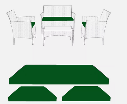 Seat Pad Set Replacement Rattan Chair Cushion Pad Waterproof Outdoor Garden Sofa