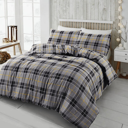Flannelette Duvet Cover 100% Brushed Cotton Thermal Quilt Bedding Set Pillowcase