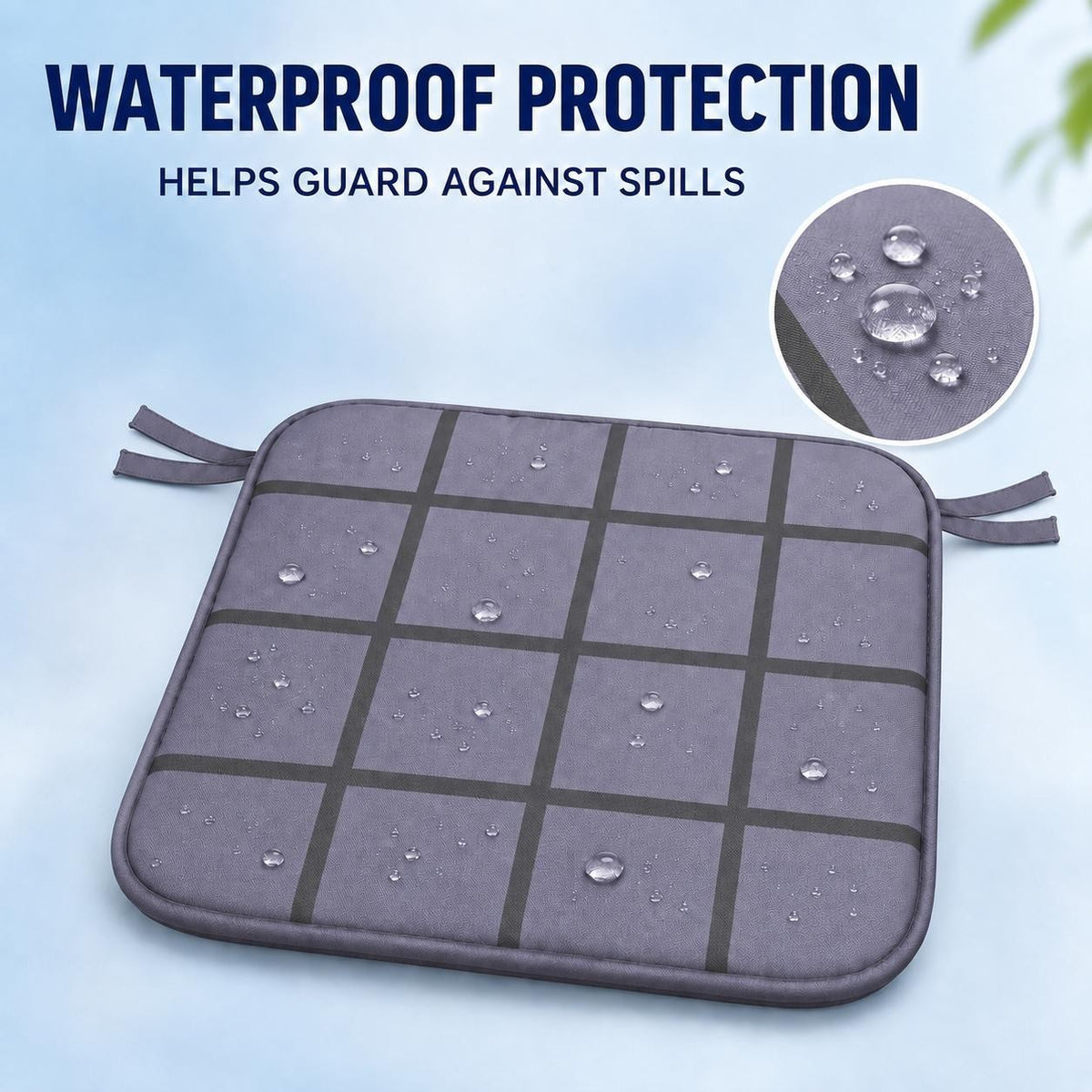 Check chair pads adding comfort to conservatory seating