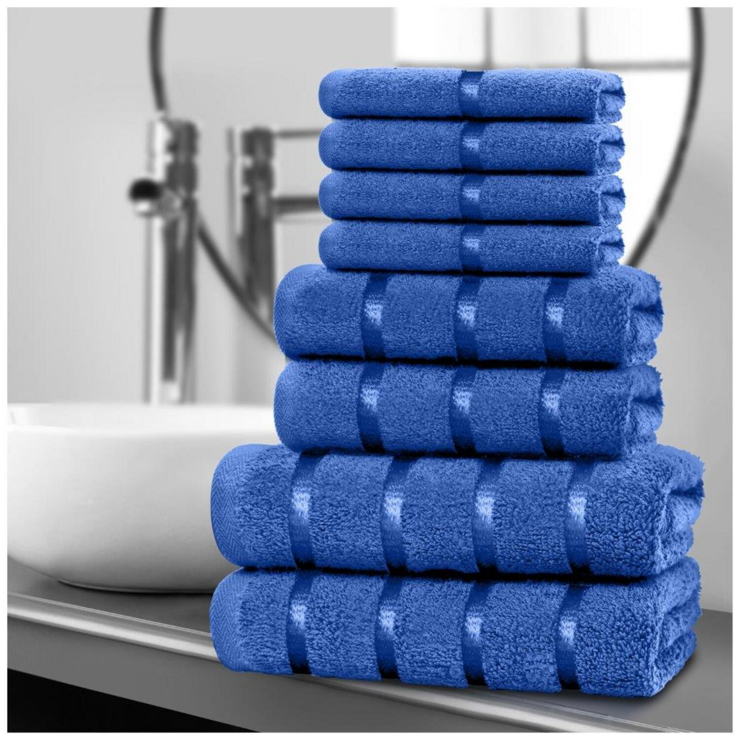LUXURY 100% EGYPTIAN COTTON TOWEL 8 Piece Bale Set Face Hand Bath Boston Towels