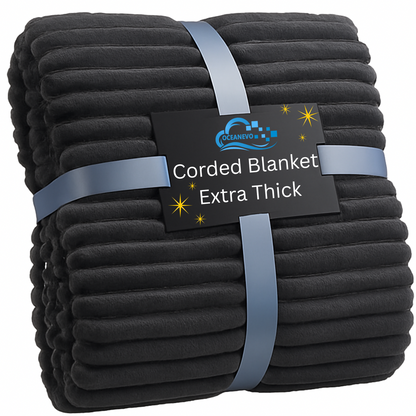 Chunky Cord Ribbed Throw Over Fleece Cosy Warm Soft Large Sofa Bed Sette Blanket