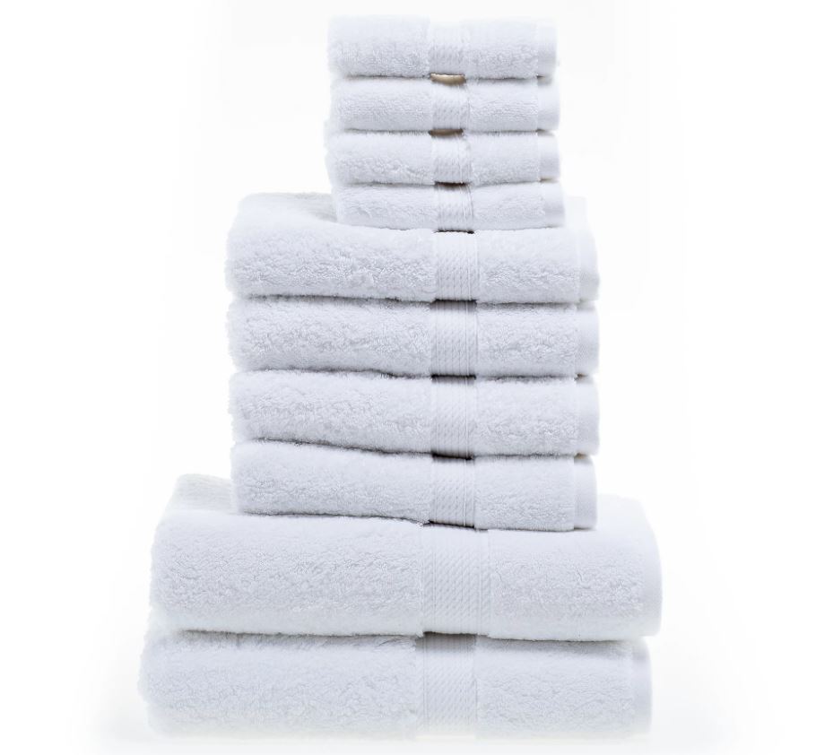 10pcs Bale Set Face Hand Bath Towels 100% Egyptian Cotton Bathroom Towel Sets