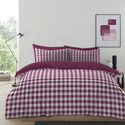 Gingham Moor Duvet Cover Set with Pillowcases, Soft Macrofibre Bedding Set