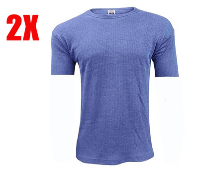 2pcs Thermal Half Sleeve T-Shirt Vest Winter Underwear Warm Plain Top Base Layer