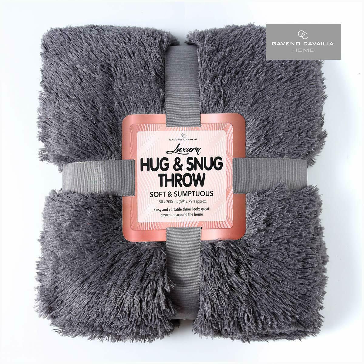 Lush Long Pile Super Soft Cosy Throws Sofa Bed Fleece Blanket Double King