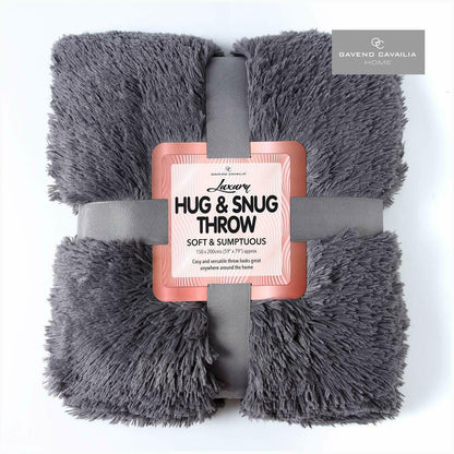 Lush Long Pile Super Soft Cosy Throws Sofa Bed Fleece Blanket Double King