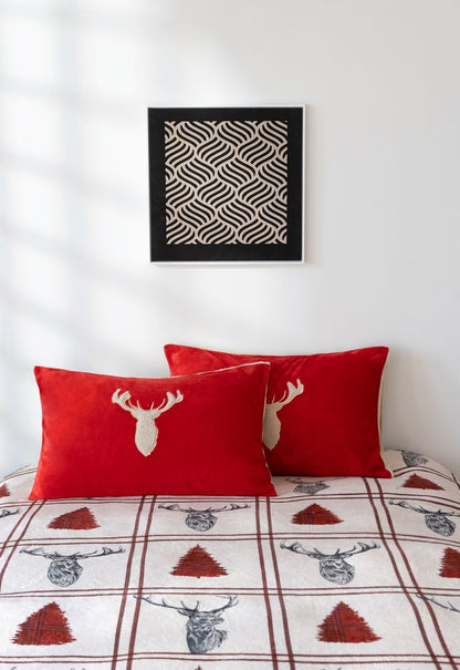 Stag Teddy Fleece Duvet Quilt Cover + Pillowcases Christmas Bedding Sets & Throw