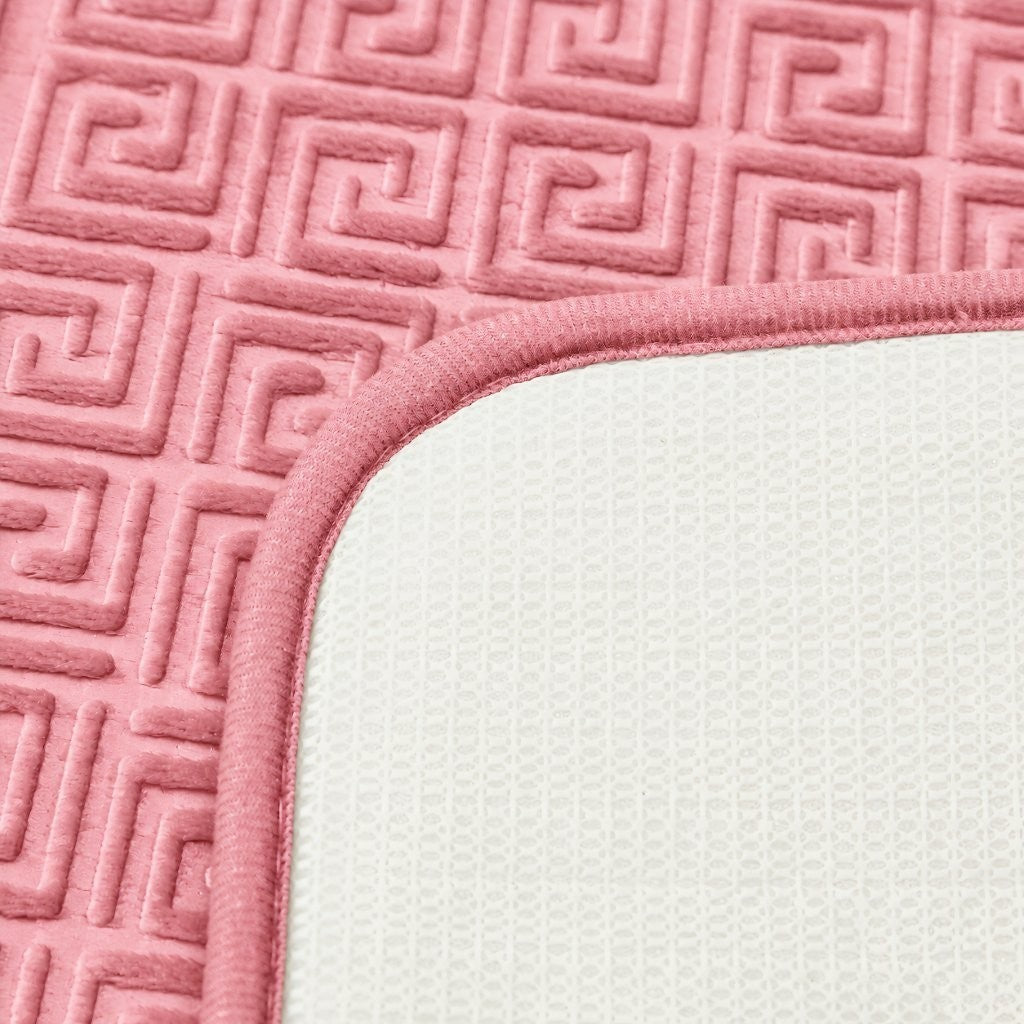 Sage green non slip memory foam bathroom mat set