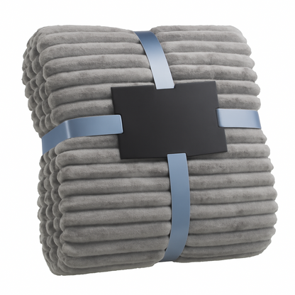 Ribbed Throws Fleece Blanket Chunky Cord Faux Fur Large Size Sofa Bed Corded