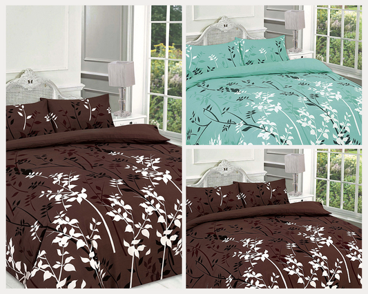 Kaylee Floral Pattern Duvet Cover Set With Pillowcases Reversible Quilt Bedding