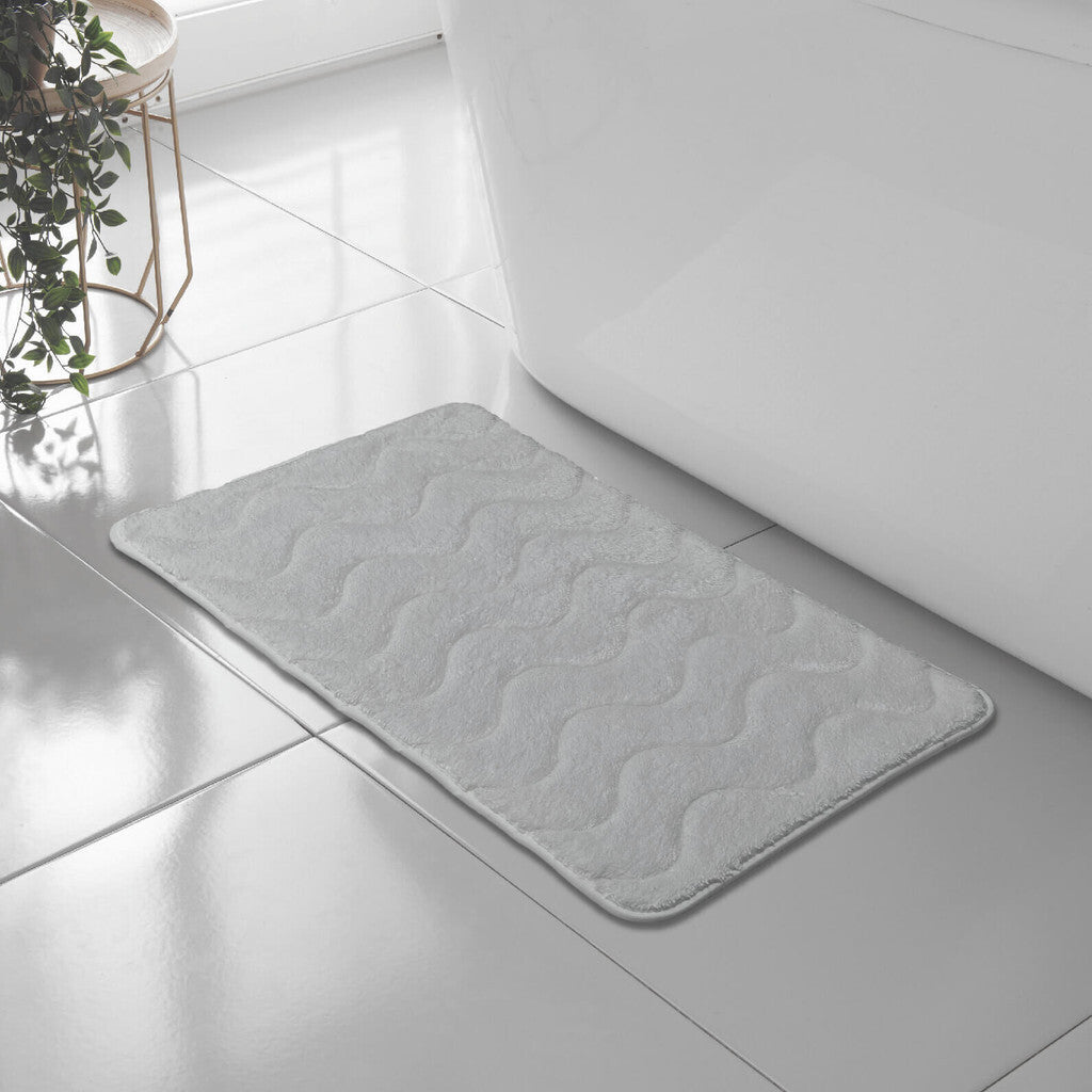 WAVE GREEK STYLE BATH MAT PEDESTAL SET NON SLIP TOILET BATHROOM RUGS 1 PIECE
