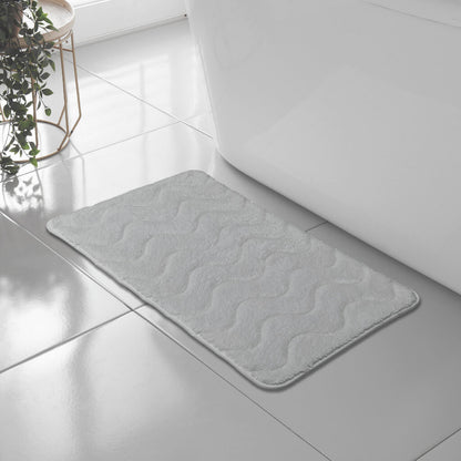 WAVE GREEK STYLE BATH MAT PEDESTAL SET NON SLIP TOILET BATHROOM RUGS 1 PIECE