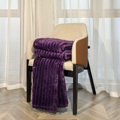 Ribbed Throws Fleece Blanket Chunky Cord Faux Fur Large Size Sofa Bed Corded