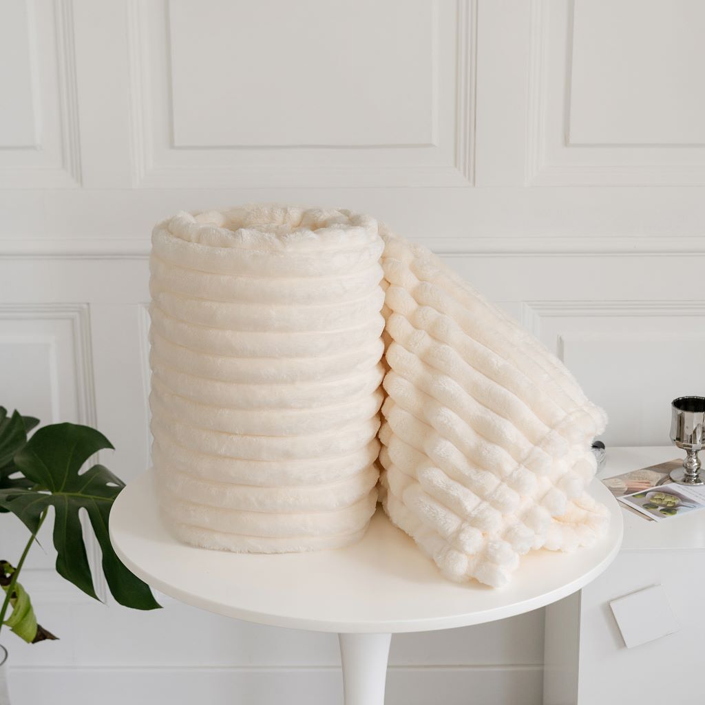 Chunky Cord Ribbed Throw Over Fleece Cosy Warm Soft Large Sofa Bed Sette Blanket