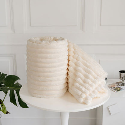 Chunky Cord Ribbed Throw Over Fleece Cosy Warm Soft Large Sofa Bed Sette Blanket