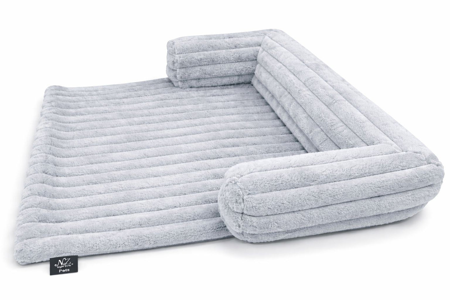 Luxuriously Soft Square Cord Pet Cushion Waterproof Non Slip Ribbed Plush Sofa