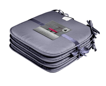 4PCS Chair Seat Pads Cushions with Ties Kitchen Dining Garden Patio 38x38cm