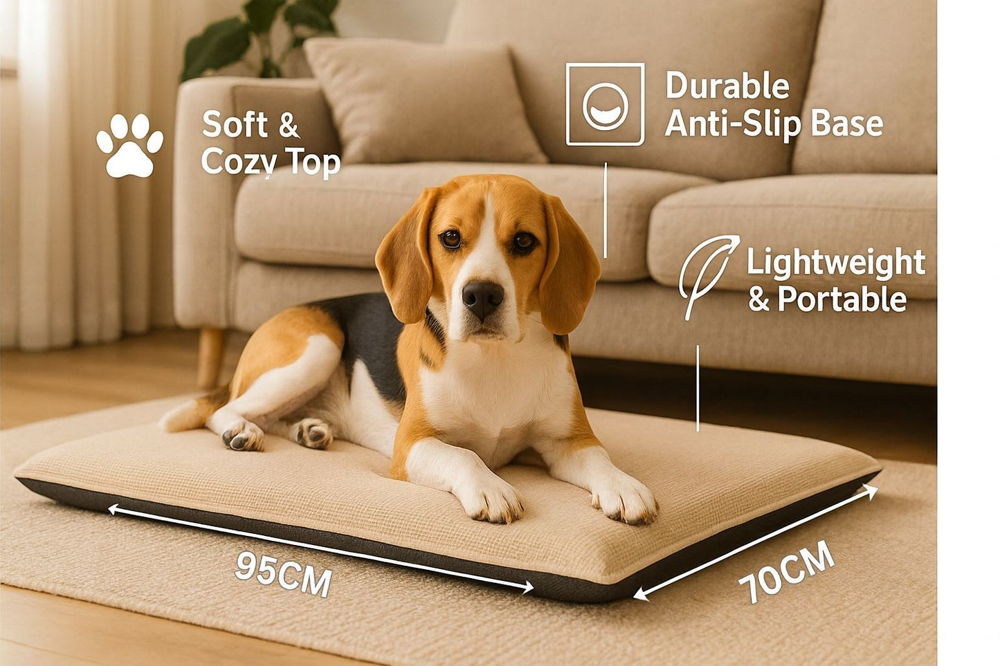 Large Dog Cat Pet Mat Bed 70x95cm Non-Slip Washable Fleece Puppy Travel Pad Soft