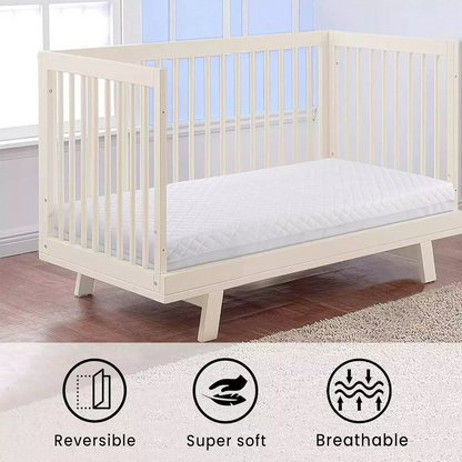 Cot Bed Mattress Breathable Toddler Crib Mattress Quilted Foam Water Resistance