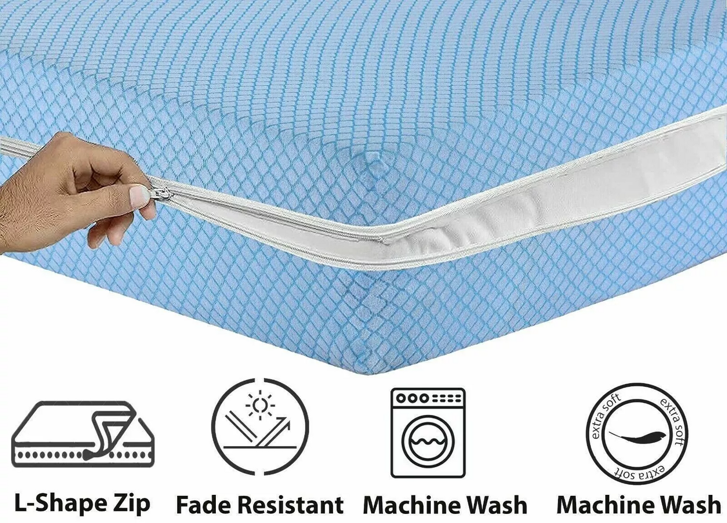 Zipped Mattress Cover Protector ANTI BED BUG Total Encasement Double & King Size