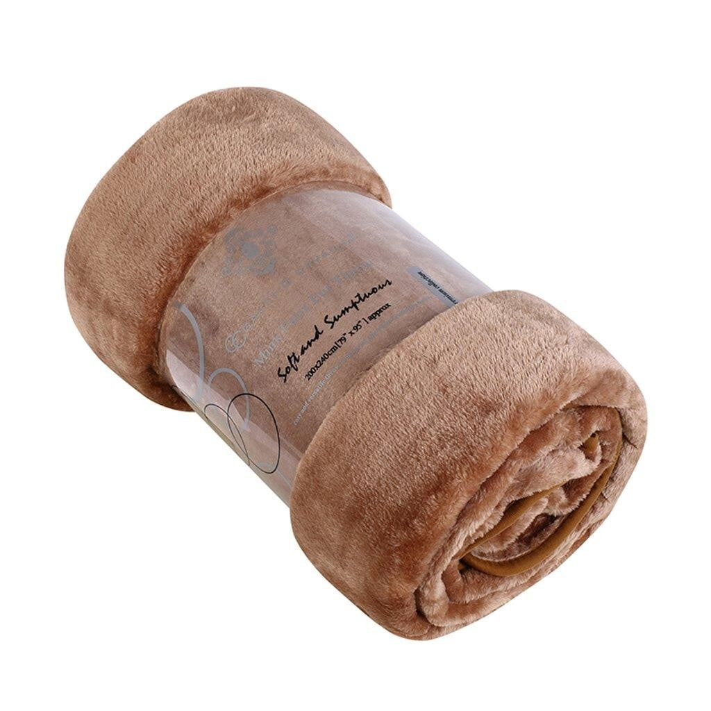 Faux Fur Mink Throw Sofa Bed Soft Plush Large Fleece Cuddle Blanket Warm Bedding