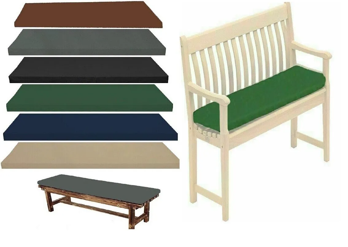 Outdoor 2/3/4 Seater Bench Pad Waterproof Fabric Garden Furniture Seat Cushions