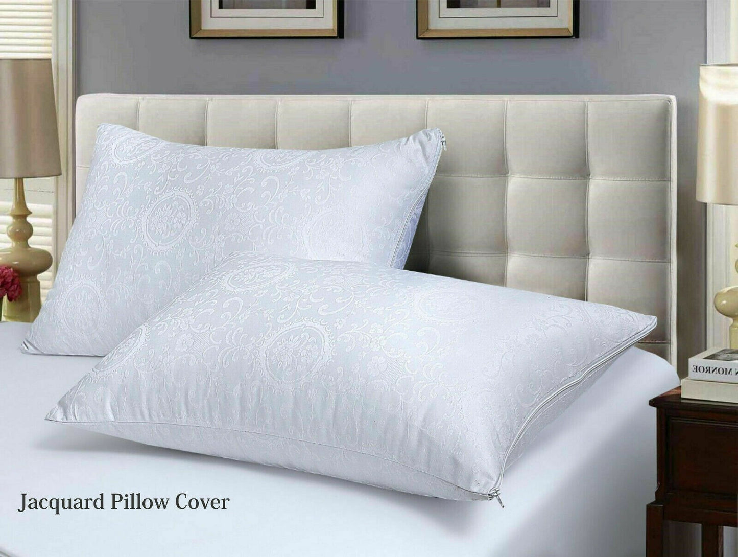 QUILTED PILLOW PROTECTORS PAIR ZIPPED PILLOWS COVERS PACK OF 2 and 4 PILLOWCASE