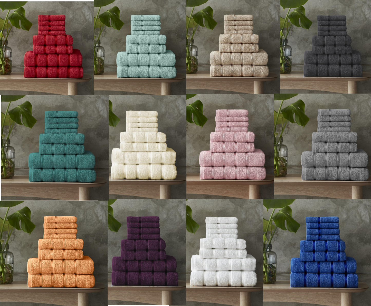 LUXURY 100% EGYPTIAN COTTON TOWEL 8 Piece Bale Set Face Hand Bath Boston Towels
