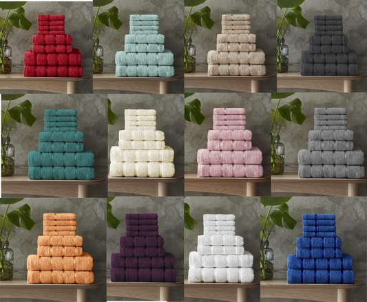 LUXURY 100% EGYPTIAN COTTON TOWEL 8 Piece Bale Set Face Hand Bath Boston Towels