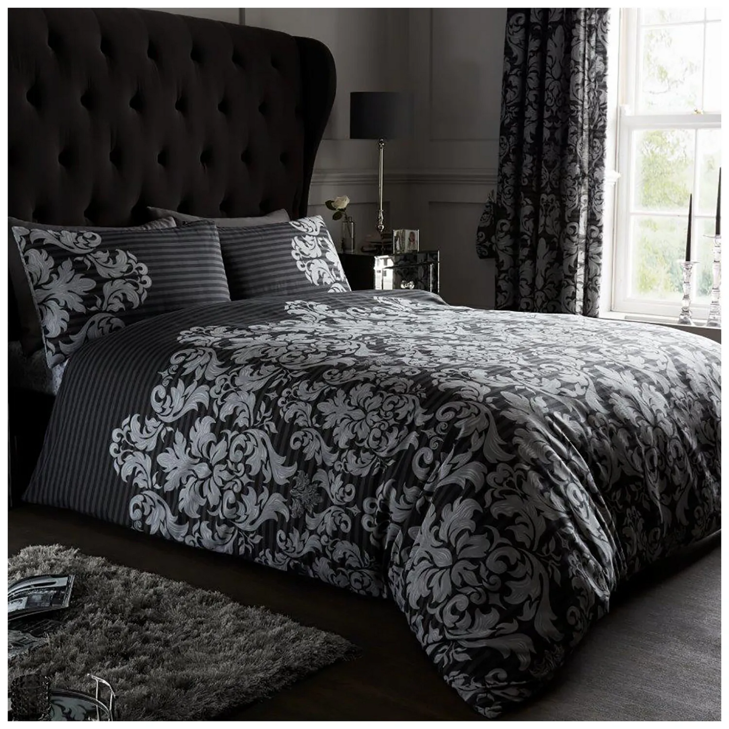 Empire Damask Printed Duvet Set Quilt Cover Set All Year Round Soft Bedding Set