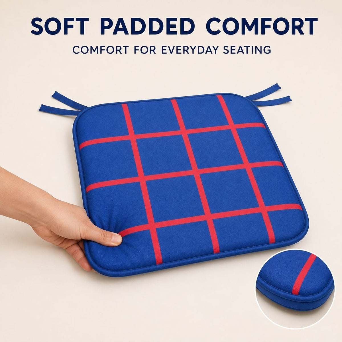 Water droplets beading on the waterproof polyester seat pad fabric