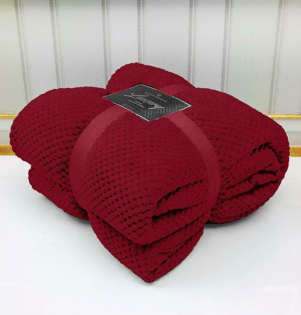 Luxury Popcorn Throws Single Double King Cuddly Cosy Warm Blanket For Sofa Bed