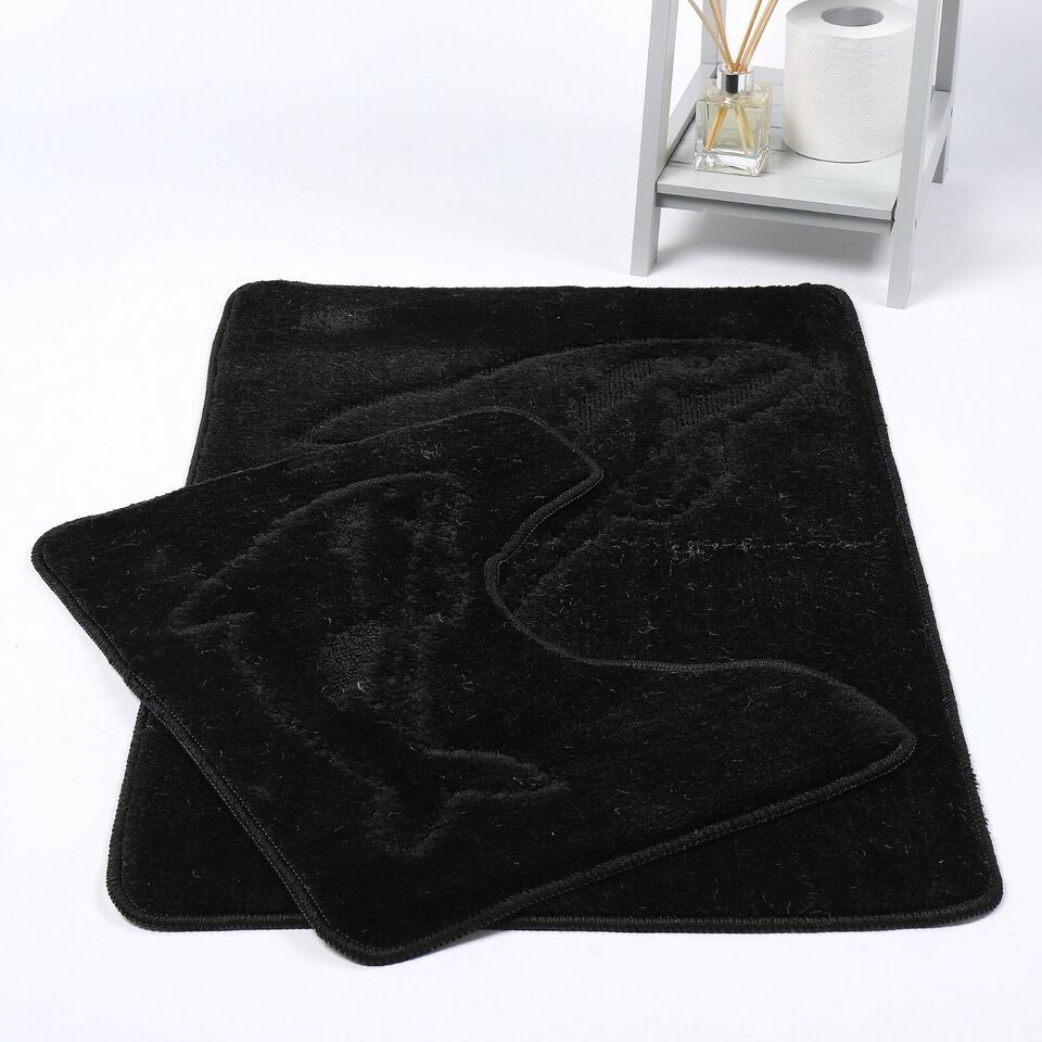 2 PC Dolphin  BATH MAT PEDESTAL SET NON SLIP TOILET BATHROOM RUGS