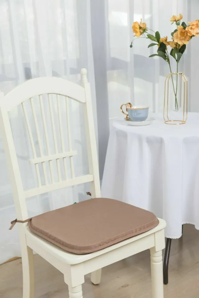 Chair Cushions Thick Tie On indoor outdoor Removable Seat Pads Square 38x38cm