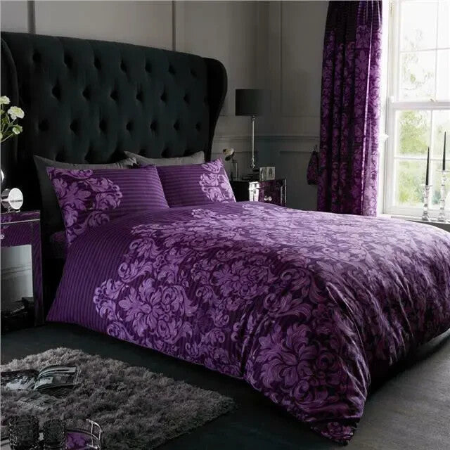 Empire Damask Printed Duvet Set Quilt Cover Set All Year Round Soft Bedding Set
