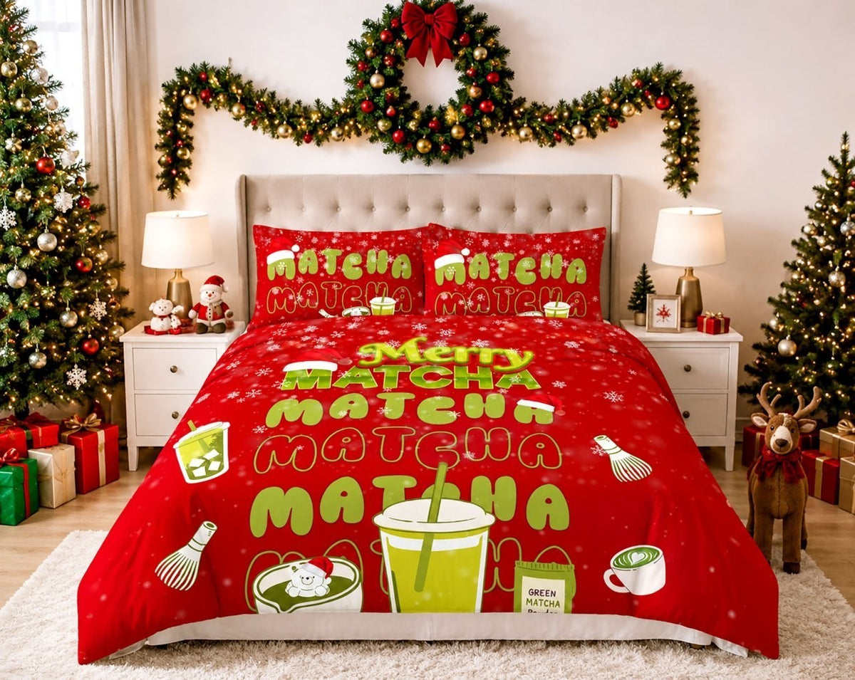 Christmas duvet cover and pillowcase pair in a cheerful winter print
