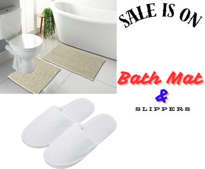 2 Piece Loop Bath Mat Ultra Soft Bathroom Rug Anti Slip Toilet Rug Pedestal Set