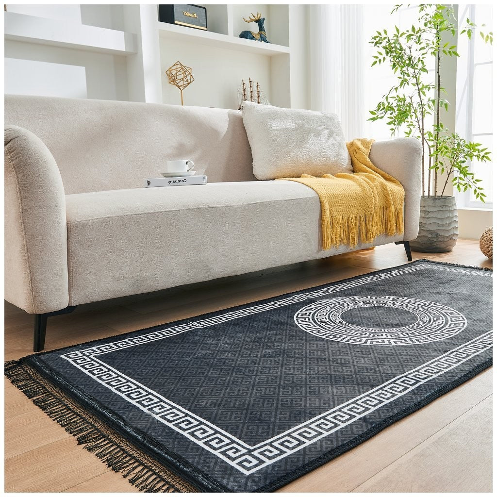 Greek Long Hallway Runner Rug Non Slip Bedroom Carpet Washable Kitchen Floor Mat