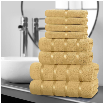 LUXURY 100% EGYPTIAN COTTON TOWEL 8 Piece Bale Set Face Hand Bath Boston Towels