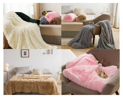 Lush Long Pile Super Soft Cosy Throws Sofa Bed Fleece Blanket Double King