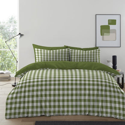 Gingham Moor Duvet Cover Set with Pillowcases, Soft Macrofibre Bedding Set