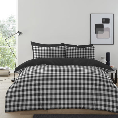 Gingham Moor Duvet Cover Set with Pillowcases, Soft Macrofibre Bedding Set