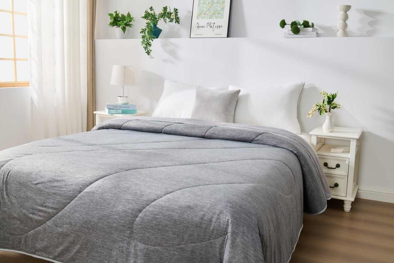 COOLING BLANKET COOL GREY SUMMER BLANKET AIR CONDITION HEALTHY SLEEP THIN QUILT