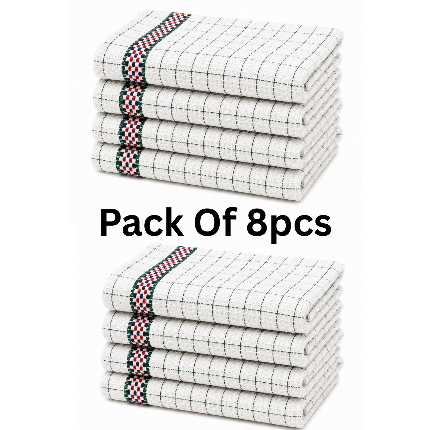 PACK OF 8 TEA TOWELS HAWAI 100% COTTON KITCHEN LUXURY TOWEL CHECK DESIGN