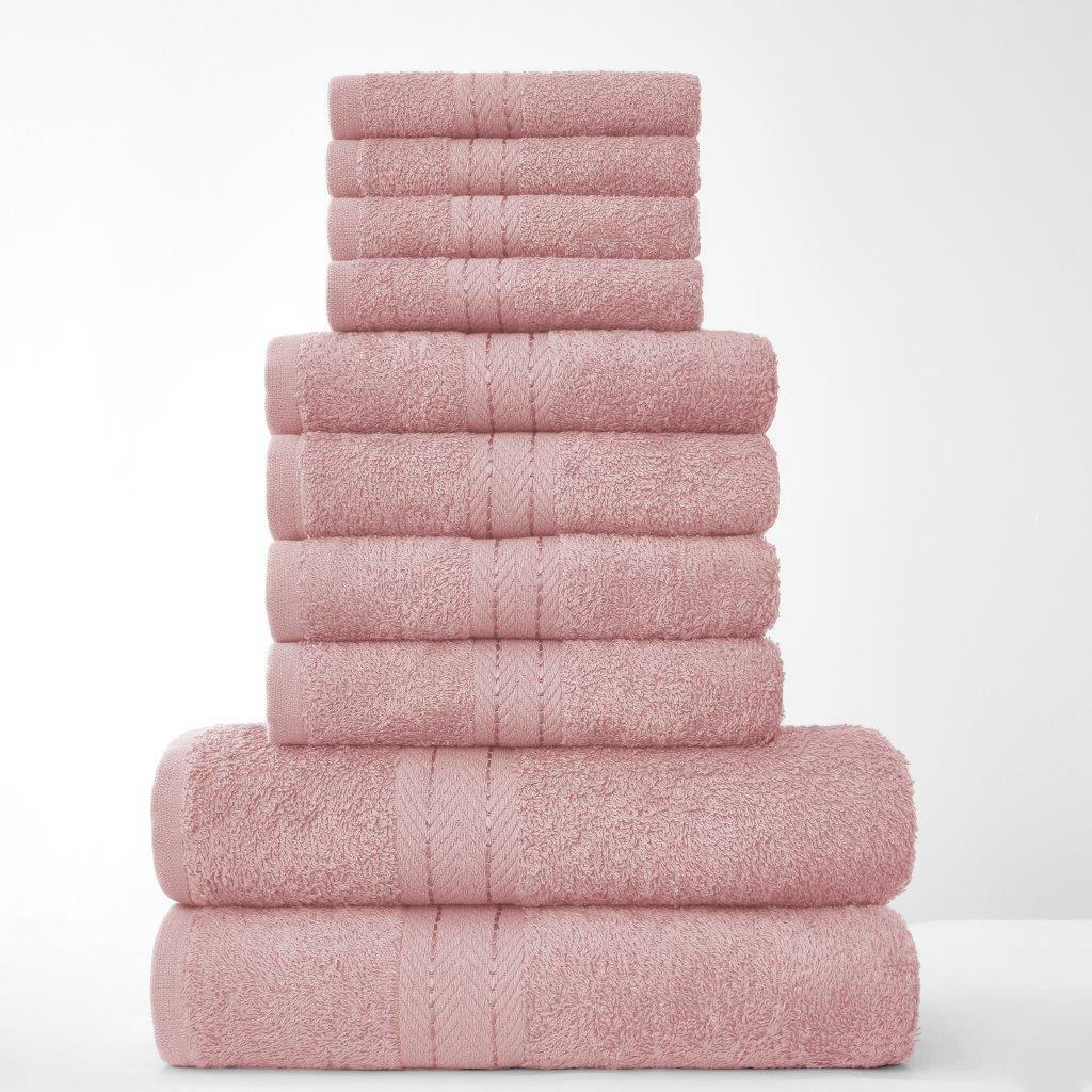 10pcs Towel Bale Set 100% Egyptian Combed Soft Cotton Face, Hand, Bath Towels